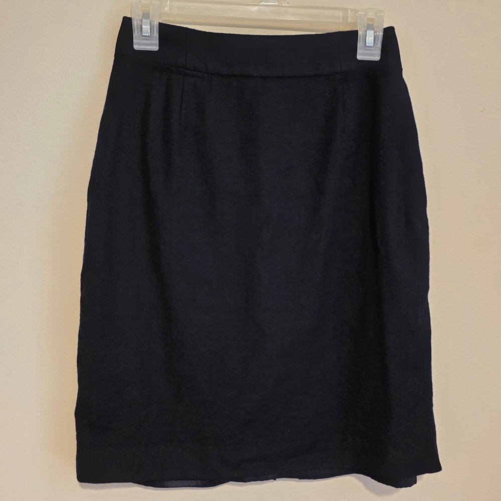 J Crew Womens 100% Wool Pencil Skirt Size 4 Black Lined Professional Career